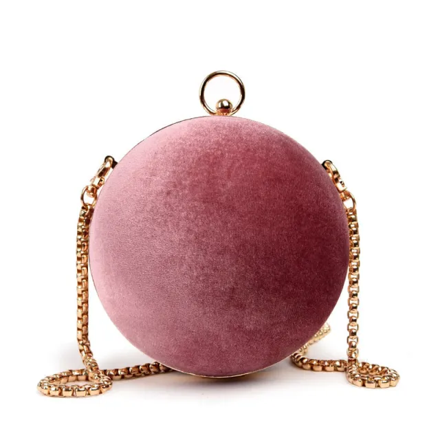 Foreign Trade All Match Small Round Bag New Hand Bag Korean Fashion Trendy Chain Shoulder Bag Messenger Bag Female Bag Pink - Shop at LoveMi