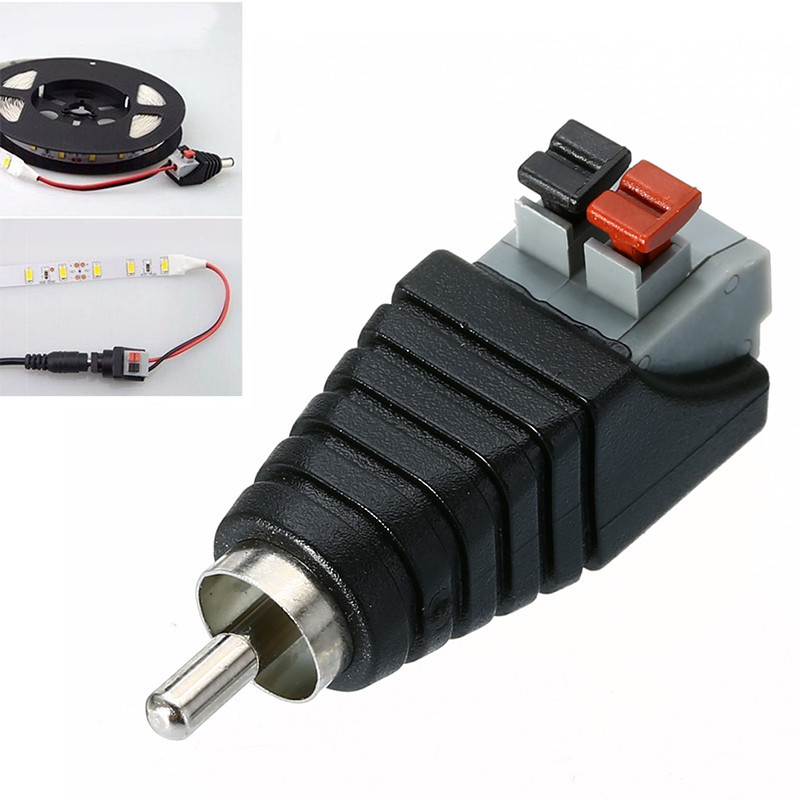 Mayitr 1pc Speaker RCA Connector Universal Wire A V Cable to Audio Male RCA Adapter Jack Press Plug Cabe for Audio Cable