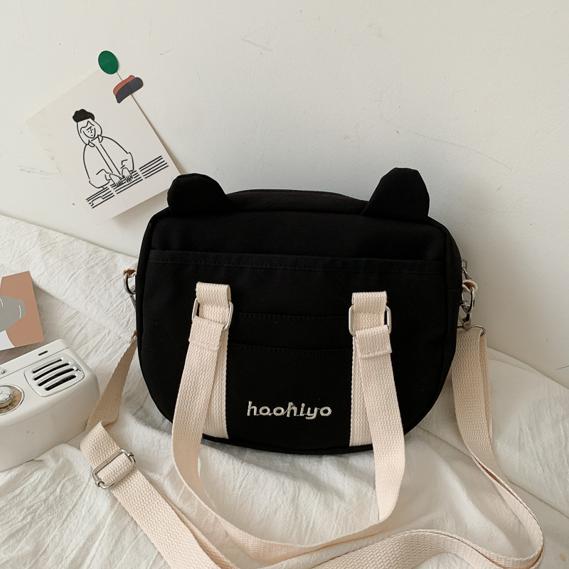 Large-Capacity Canvas Bag, Literary Messenger Bag, High School And University Textbook Handbag