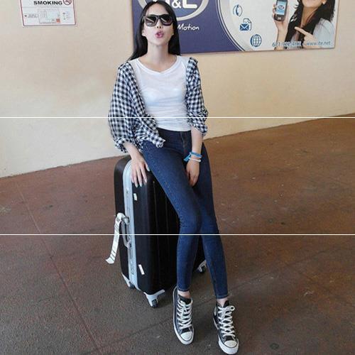 Large Size High Waist Plus Velvet Jeans Women Show Thin Feet Elastic