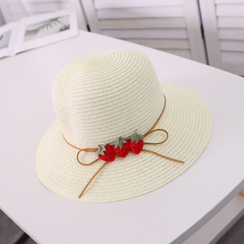Net Red Summer Female Red Strawberry Shade Hat Sunscreen Straw Hat Sun Hat Korean Version Of Tide Beach Outing Hat Fisherman Hat