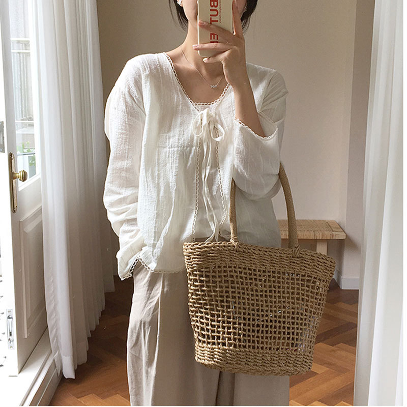 Hand-Woven Women'S Bag Straw Woven Bag