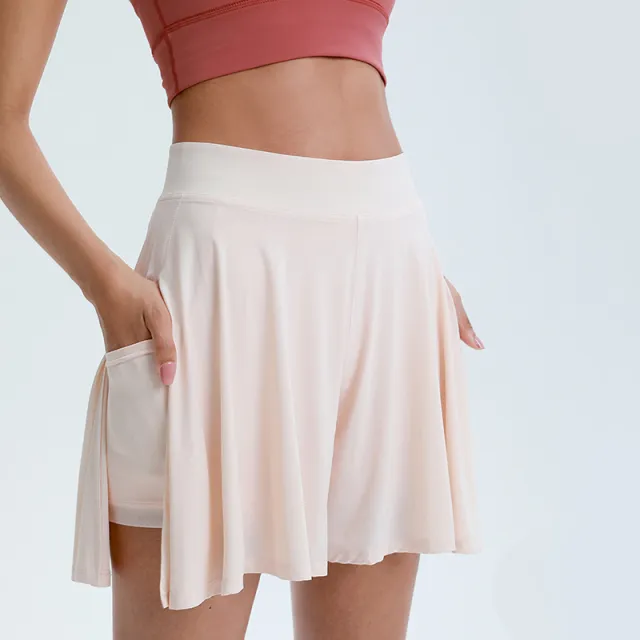 Outdoor Culottes Running Breathable Gym Short Skirt Light Chrome - Shop at LoveMi