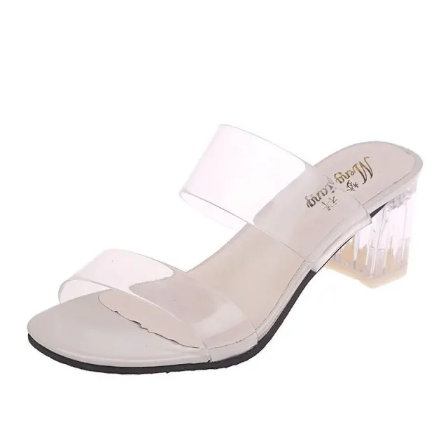 Thick Heel Transparent Sandals Women Women's Sandals Korean Casual Transparent - Shop at LoveMi