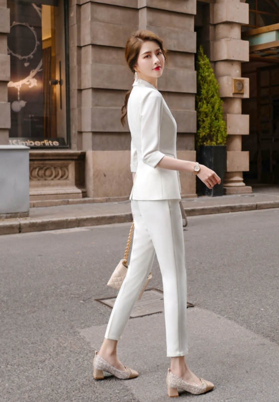 Fashion Ladies Suit Jacket Professional Wear Two-Piece Sleeves