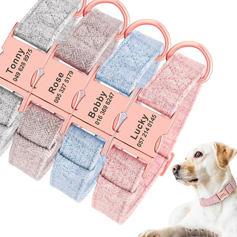 Pet Dog Collar Engraving Anti-Lost Golden Retriever