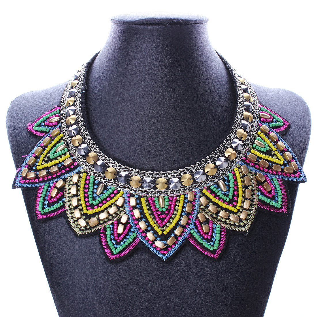 Retro Ethnic Style Rice Beads Fake Collar Collar Necklace