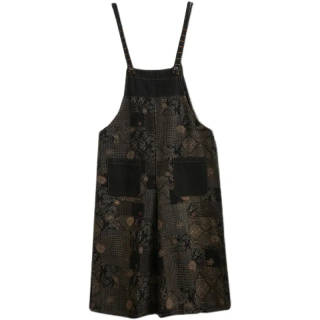 Women'S Patch Pocket Wide Leg Pants Are Tall And Thin Loose Denim Jumpsuit Black - Shop at LoveMi