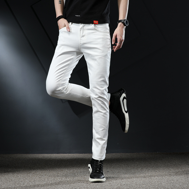 Embroidered Hot Rhinestone Straight-leg Denim Trousers