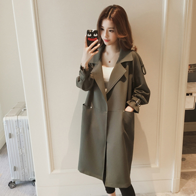 Women'S Tooling Trench Coat Loose Mid-Length