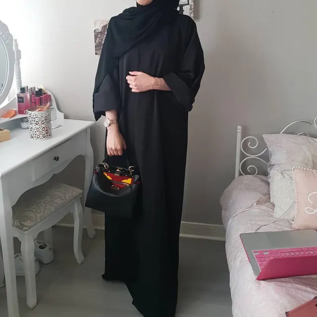 Pure Color Cardigan Xl Spot Middle East Cardigan Dubai Robe Black - Shop at LoveMi