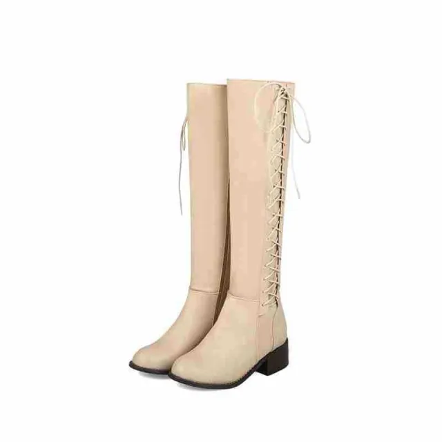 European And American Fashion Long tube Female Boots Beige - Shop at LoveMi
