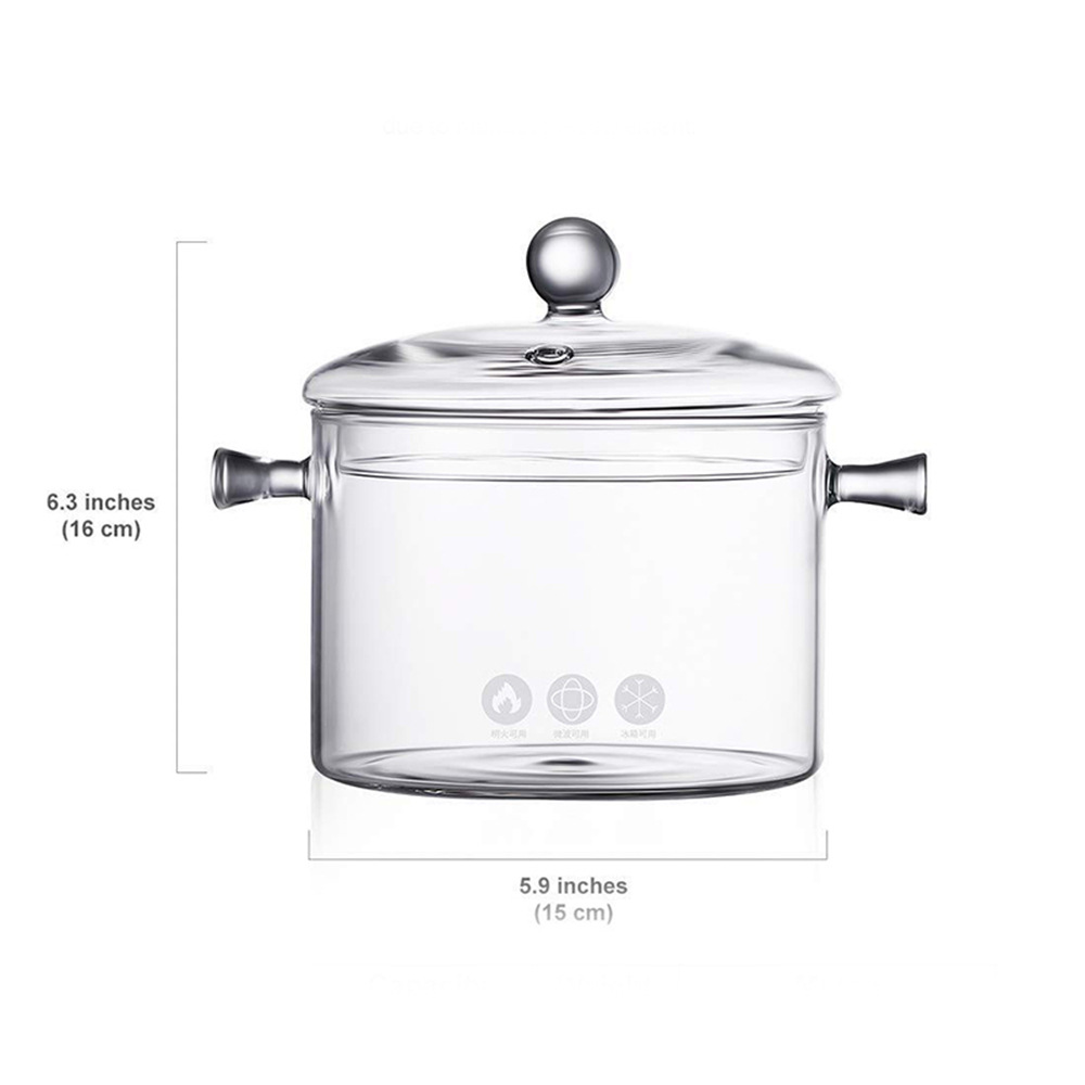 Title 2, Transparent Double Ear Glass Pot For Cooking Wi...