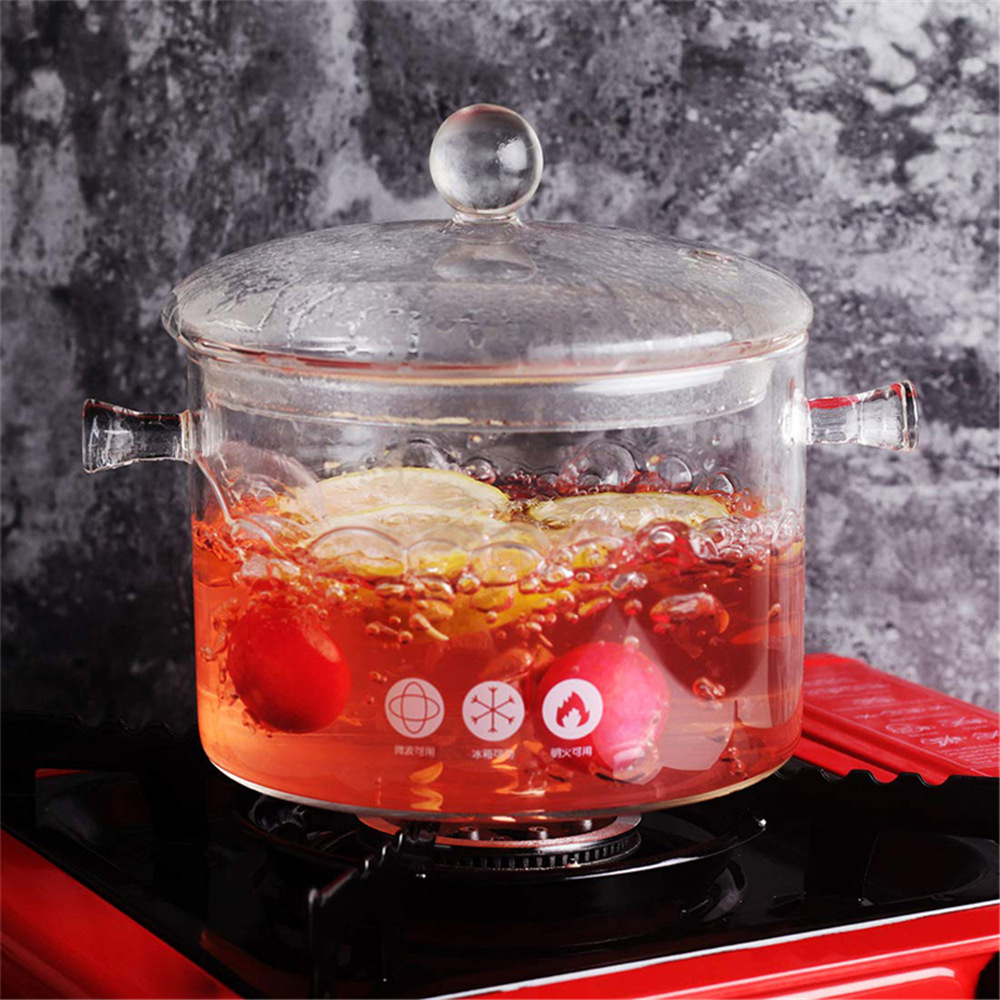 Title 6, Transparent Double Ear Glass Pot For Cooking Wi...