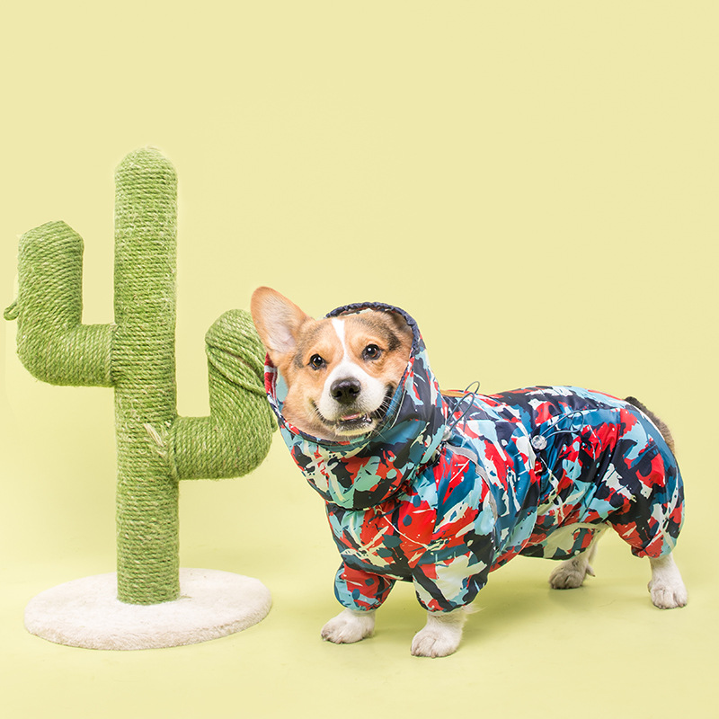 Handsome camouflage raincoat