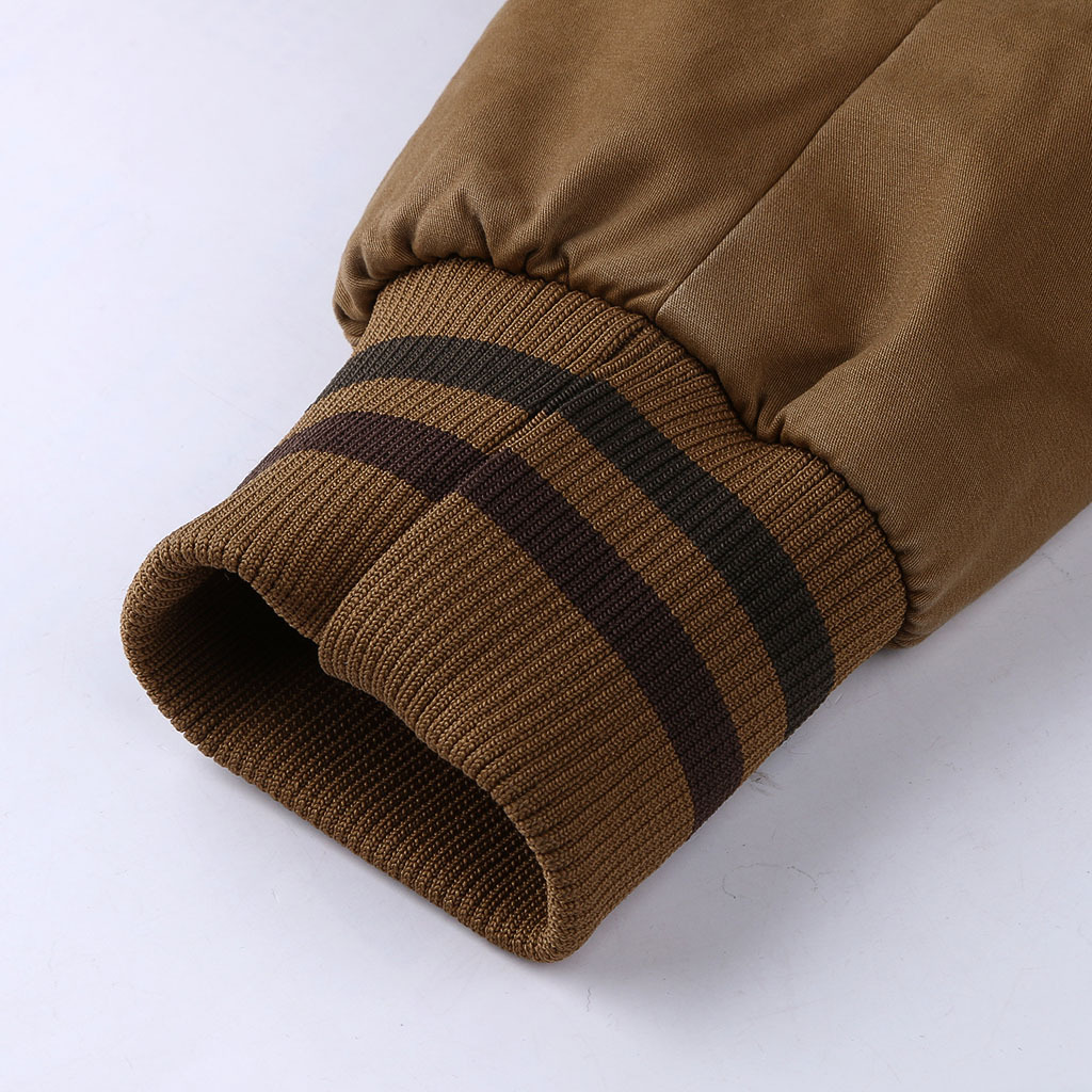 Fashion Men'S Winter Casual Solid Color Long-Sleeved Warm Zipper Pocket Slim Coat Baseball Jacket