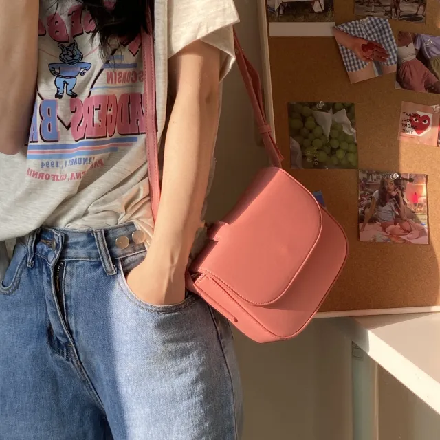 Spring Summer New Peach Powder Custom Cross Slung Shoulder Bag Red - Shop at LoveMi