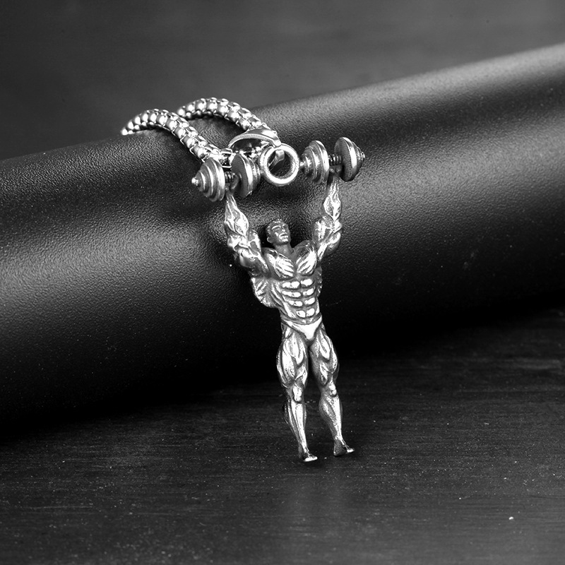 Fitness Dumbbell Barbell Pendant Couple Pendant