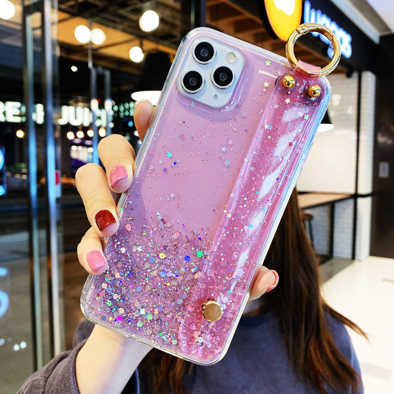 Title 3, Bling Glitter Wrist Strap Phone Case For 12 11 ...