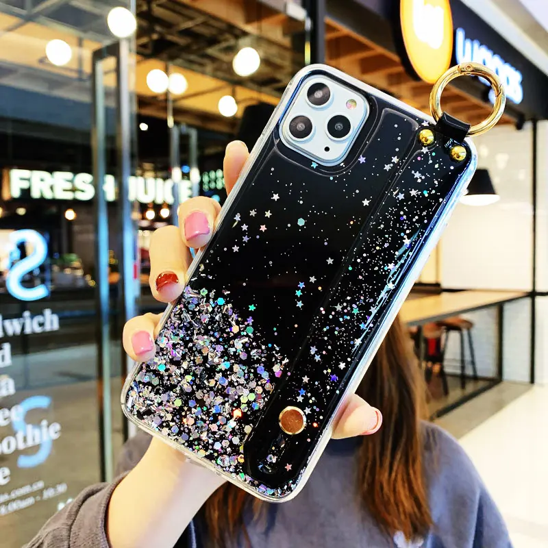 Bling Glitter Wrist Strap Phone Case for 12 11