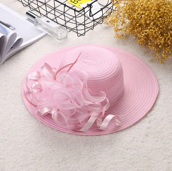 European And American Handmade Flower Net Yarn Hat Pink - Shop at LoveMi