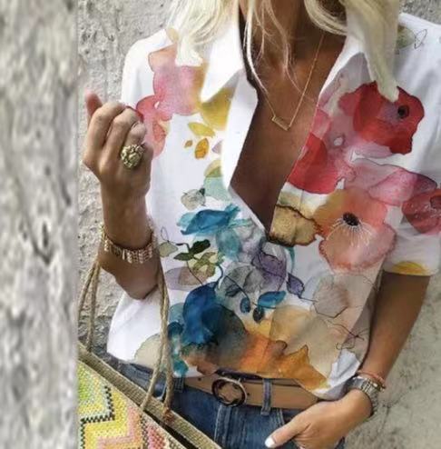 Women's European And American Printed Shirt