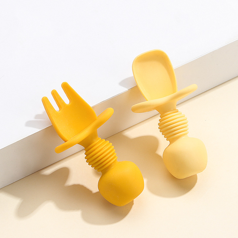 Yellow fork and spoon