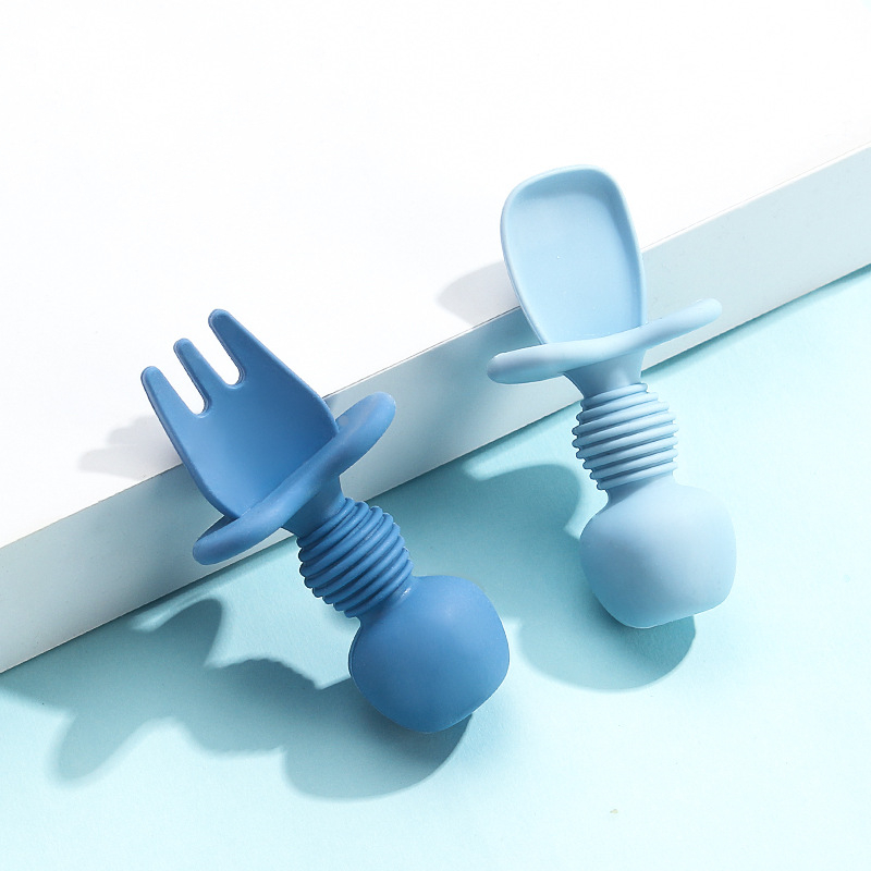 Blue fork and spoon