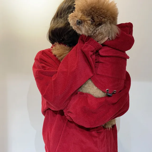 Pet Parent Child Corduroy Coat For Cats And Dogs Teddy Bullfighting Golden Retriever Haara Dog Clothes Gold - Shop at LoveMi