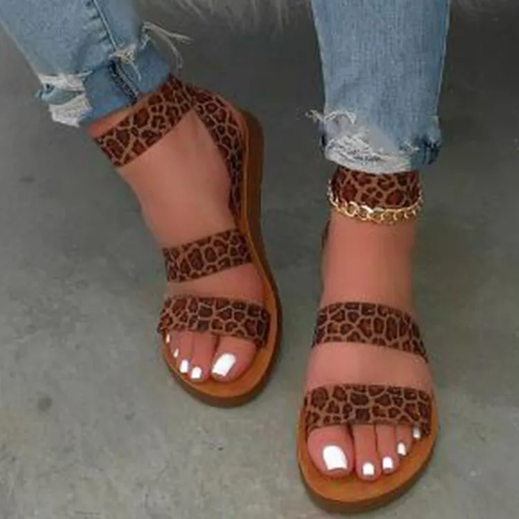 Casual Flat Women's European And American Sandals - Leopard