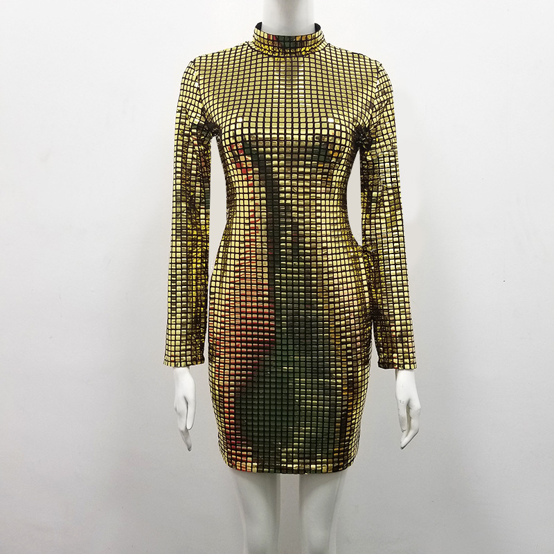 Sequin Long Sleeve Dress