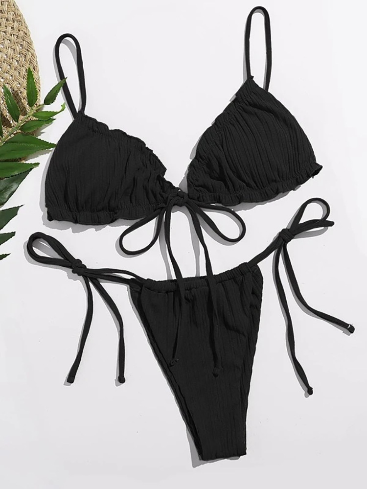 Bikini Swimsuit European And American Sexy Triangle Bag Strap Split Swimsuit
