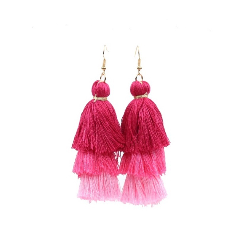 Bohemian Style Tassel Long Retro Plush Earrings