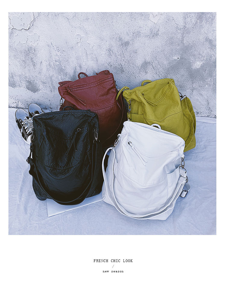 Student School Bag Large Capacity Pu Portable Diagonal Bag Travel Backpack