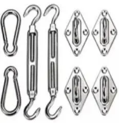 8Pcs Stainless Steel Sun Sail Shade Shade Canopy Fixing Fittings Accessory Kit Safety Sun Canopy Fixing Fittings