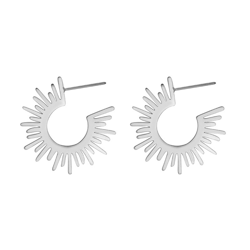 Fashion Stainless Steel Sunflower Earrings