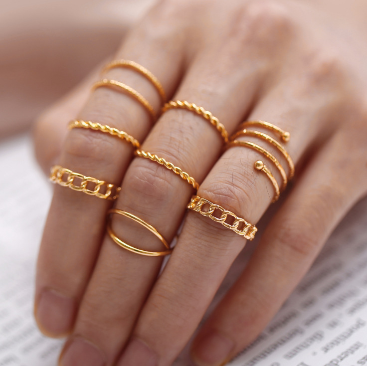If I Vintage Silver Color Snake Finger Ring Set For Women Ethnic Geometric Metal Knuckle Joint Rings Female Jewelry New