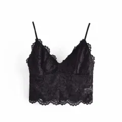 All-match Lace Underwear Strapless Tube Top - Black - View 1