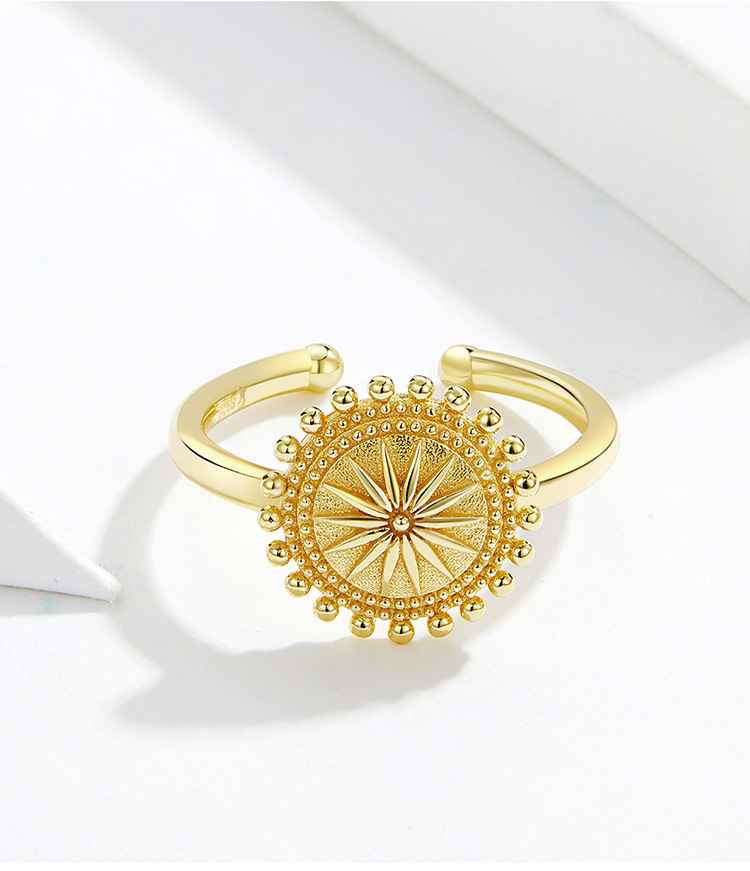 Fashion Real Gold Plated Cross-Border European And American Silver Ring