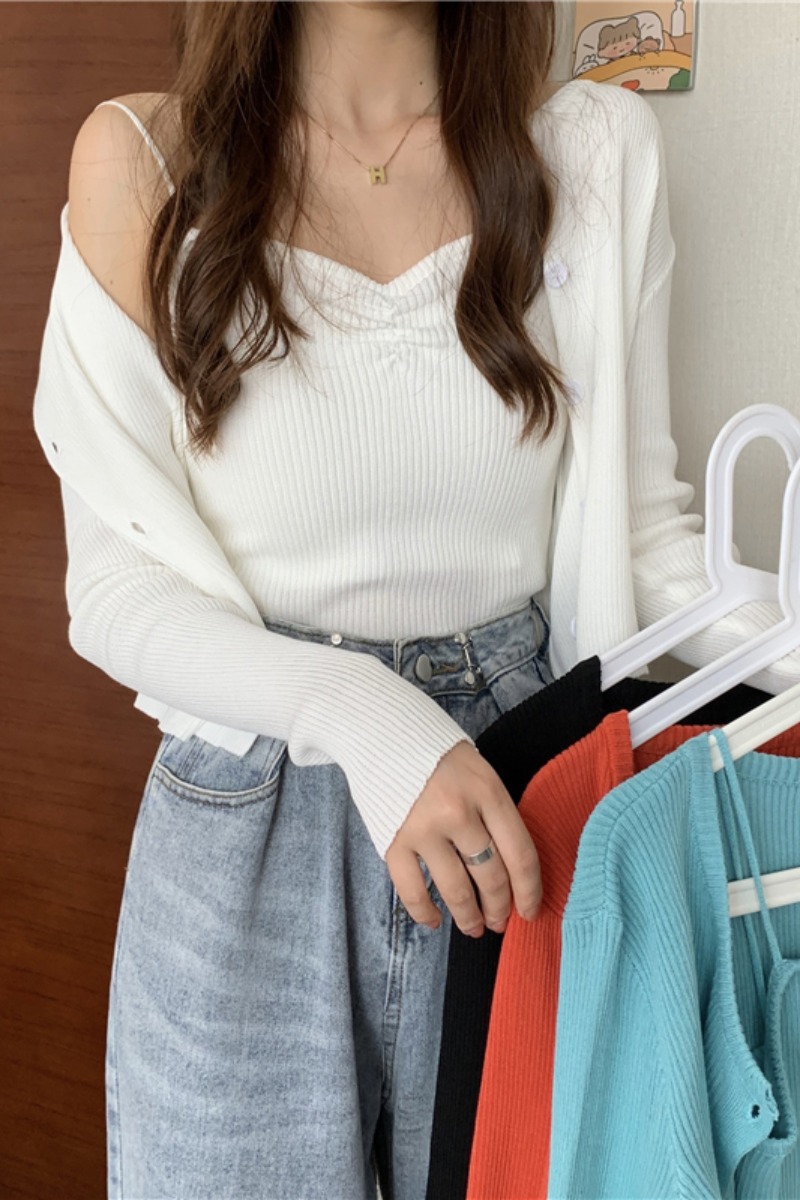 Korean Style Western Style Net Red Knitted Cardigan