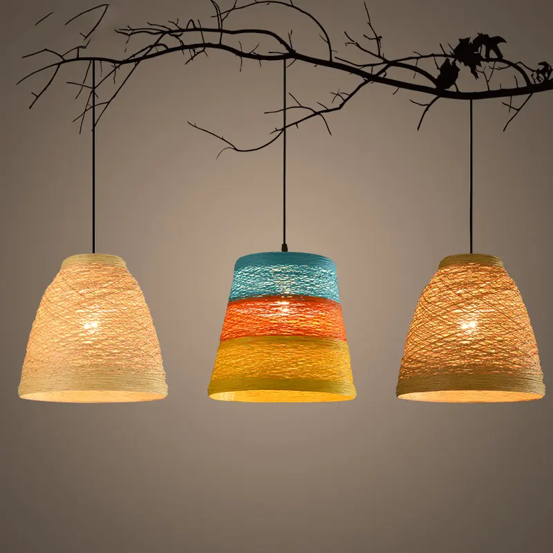 Ldyllic Creative Personality Coffee Shop Rattan Woven Ball Lamp