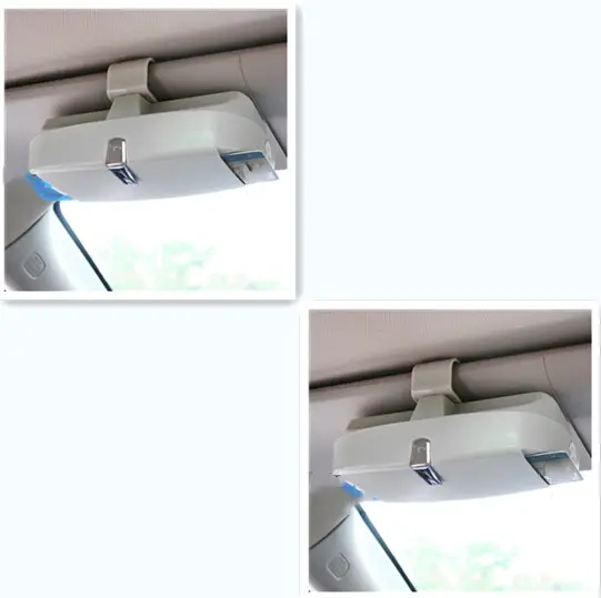 Car glasses case sun visor bill clip