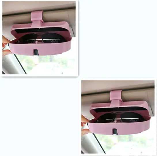 Car glasses case sun visor bill clip