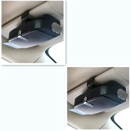 Car glasses case sun visor bill clip