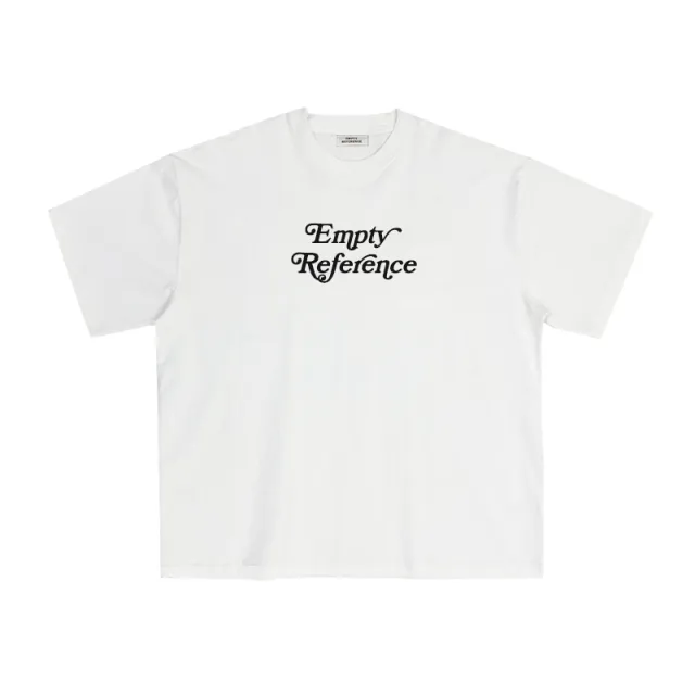 Empty Reference Solid Color Brand Logo Printing Basic T Shirt Men And Women Tide Summer Couple Short Sleeves White - Shop at LoveMi