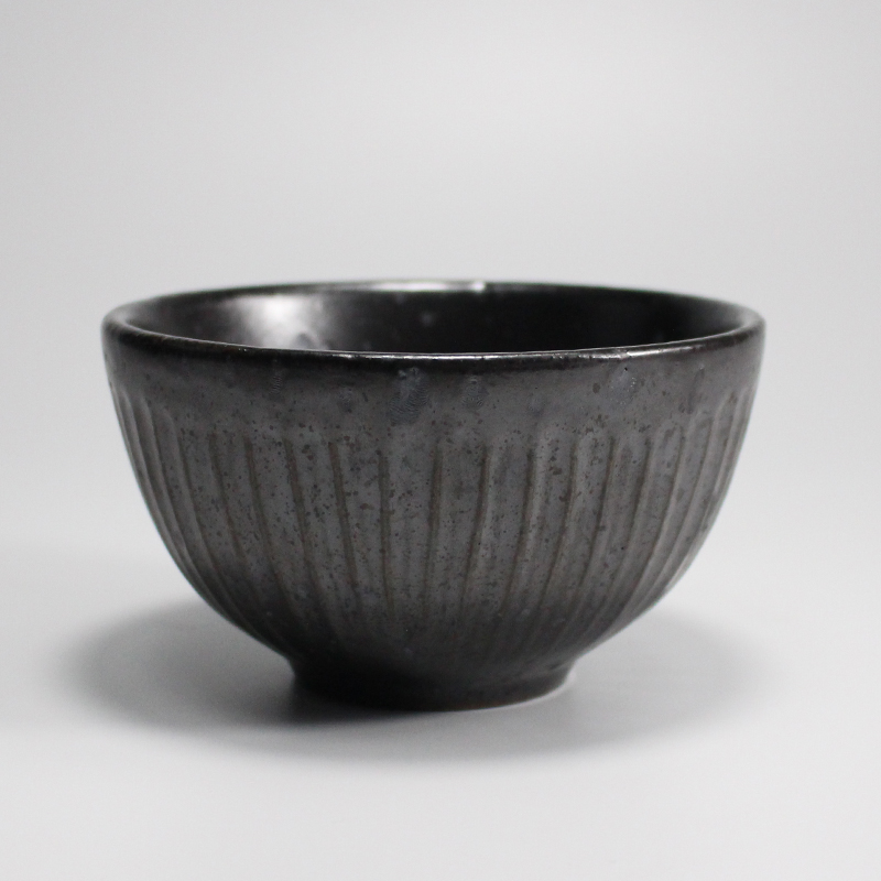 Dark gray stoneware bowl