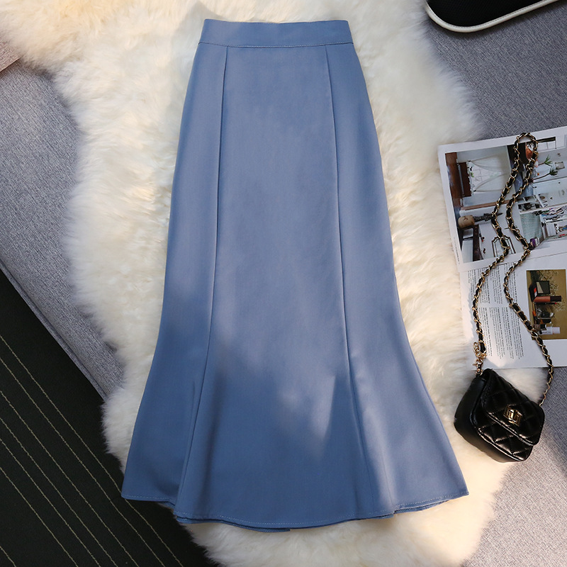 High Waist Mid-Length Package Hip A-Line Mermaid Skirt Split Skirt