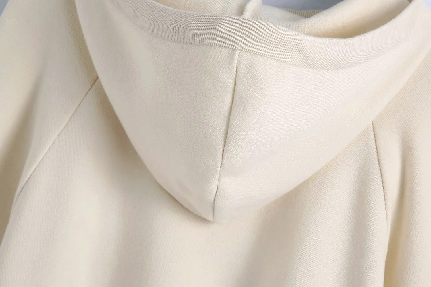 Pullovers Knitted Sweatshirt Hooded TRAF Vintage Long-Sleeve Female Women Fashion 