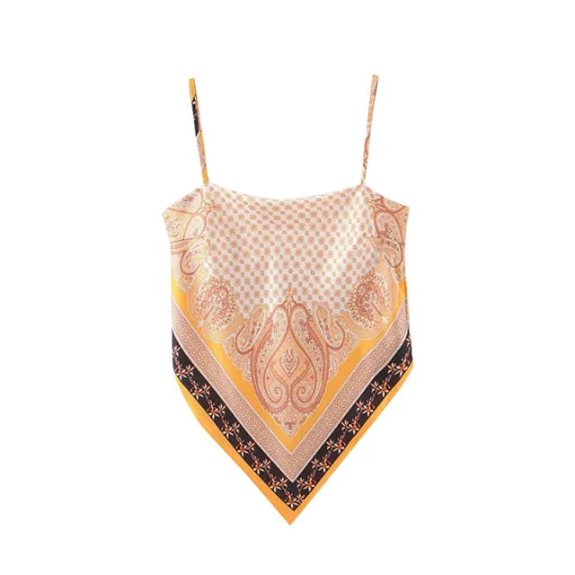 Shirt CAMIS Vest Spaghetti Strap Fashion Top Retro Sexy 2381Yellow - Shop at LoveMi