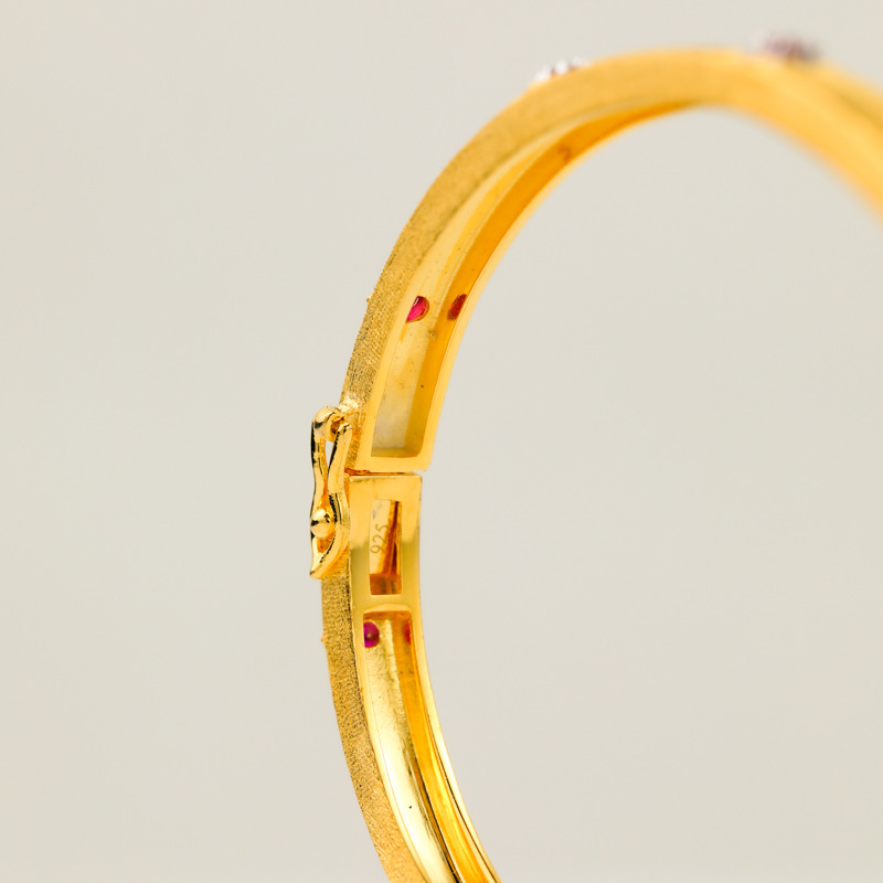 S925 Silver Two-Tone Gold-Plated Zircon Inlaid Bracelet